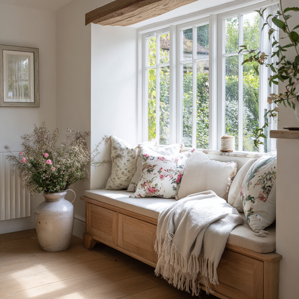 British cottage with timber casement windows